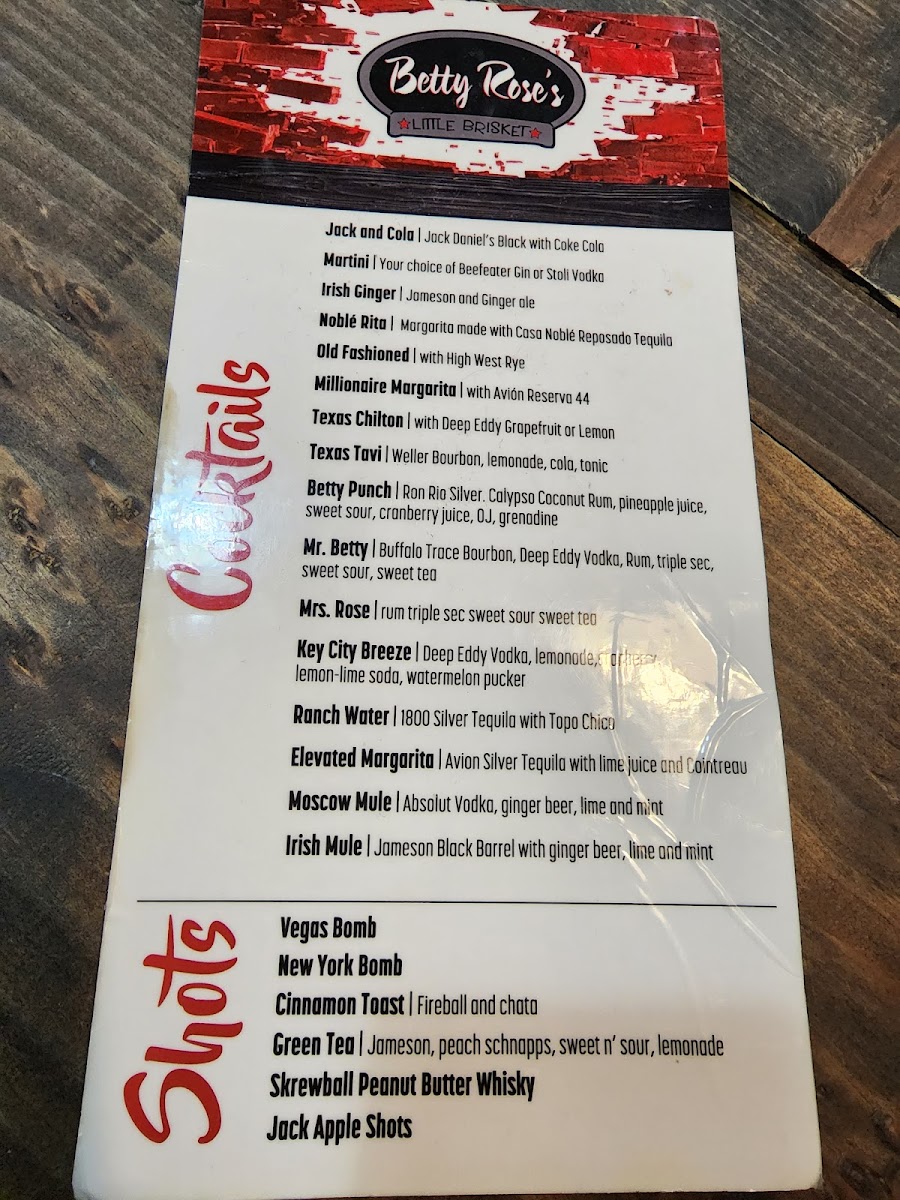 Menu Betty Rose's Little Brisket-3